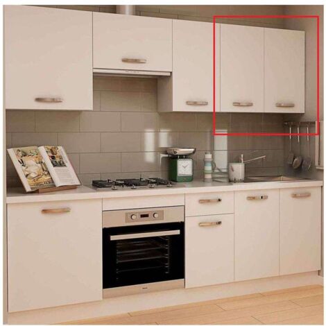 Mueble de cocina bajo cacerolero en gris cream y blanco mate. 85 cm(alto)80  cm(ancho)60 cm(largo) Color BLANCO MATE