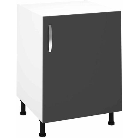 Mueble cocina con una puerta en gris parís, 83 cm(alto)60 cm(ancho)58 cm(largo)