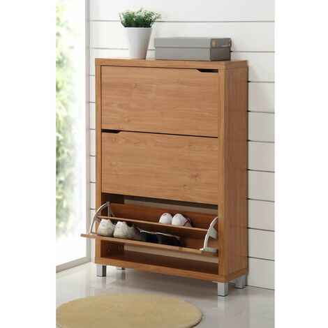 Zapatero 3 puertas kubox acabado maple, 79cm(ancho) 119cm(altura) 24cm(fondo) (1/2)