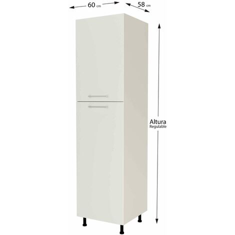 Columna despensero para mueble de cocina con frontal 600 mm y alto