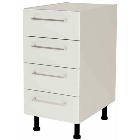 Mueble de cocina con cajones en gris cream y blanco mate. 85 cm(alto)40 cm( ancho)60 cm(largo) Color BLANCO MATE