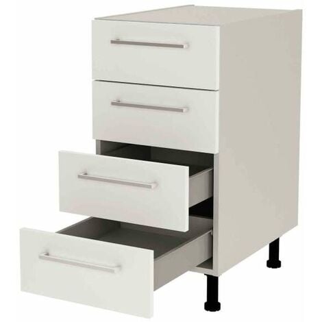 Mueble de cocina con cajones en gris cream y blanco 85 cm(alto)40 cm(ancho)60 cm(largo) Color BLANCO MATE