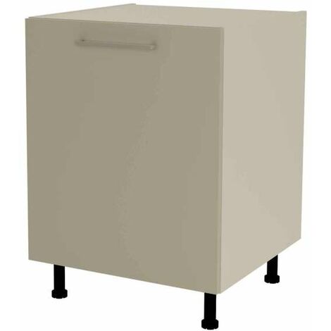 Mueble de cocina bajo con 1 puerta en gris cream y vison. 85 cm(alto)60 cm(ancho)60 cm(largo) (1/3)