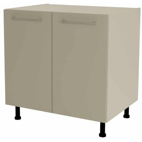 Mueble de cocina bajo con 2 puertas en gris cream y vison. 85 cm(alto)80 cm(ancho)60 cm(largo)