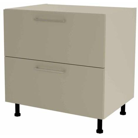 Mueble de cocina bajo cacerolero en gris cream y vison. 85 cm(alto)80 cm(ancho)60 cm(largo)