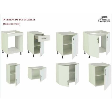 Cocina completa con zocalo y encimera 240 cm(ancho) color blanco KIT-KIT