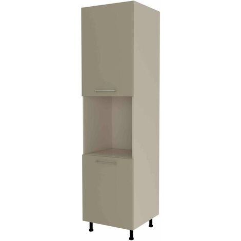 Columna horno con 2 puertas acabado en visón, 235 cm(alto)60 cm(ancho)60 cm(largo)