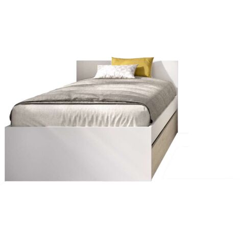 Cama nido juvenil Sam de 90 cm en blanco/natural, 68cm(alto) 96cm(ancho) 195cm(largo)