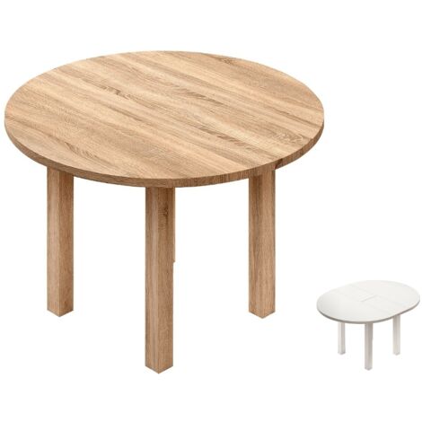 Mesa extensible Pablo en roble cambrian. 94/124 x 94 cm x 76 cm