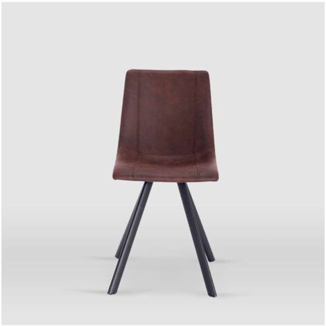 Pack de 2 sillas modelo Irma tapizadas en textil chocolate, 41.5cm(ancho ) 82.5cm(altura) 42cm(fondo) (1/4)
