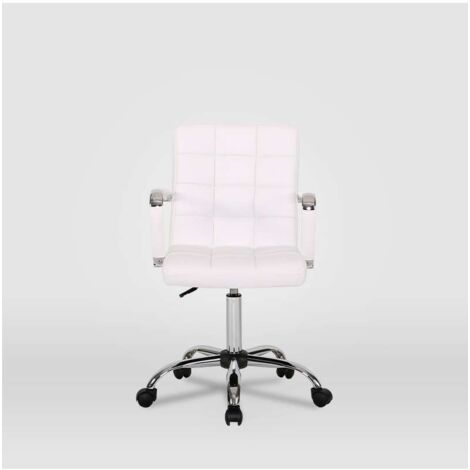 Silla de oficina Isabella en blanco. Alto: 89-104, Ancho: 51, Fondo: 49. (1/5)