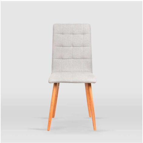 Pack de 4 sillas modelo Nadia tapizadas en textil gris arena, 43cm(ancho ) 94cm(altura) 59cm(fondo) (1/4)