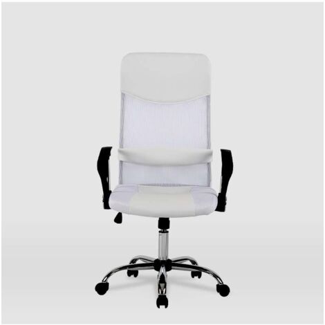 Silla de oficina Dafne acabado blanco. Alto: 112.5-122cm Ancho: 60cm Fondo: 49.5cm. (1/5)