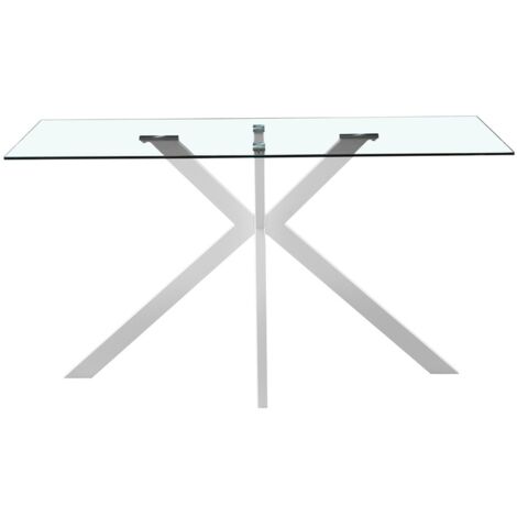 Mesa para comedor fija Md-Stacy acabado blanco, 140cm(ancho) 75cm(altura) 80cm(fondo).