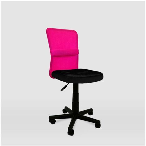 Silla de oficina Alba acabado negro/rosa. Alto: 83.5-95.5cm Ancho: 55cm Fondo: 55cm. (1/4)