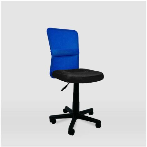 Silla de oficina Alba acabado negro/azul. Alto: 83.5-95.5cm Ancho: 55cm Fondo: 55cm. (1/4)