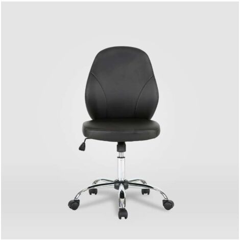 Silla de oficina Estela en piel sintética negra. Alto: 90.5-100.5cm Ancho: 45, Fondo: 56. (1/4)
