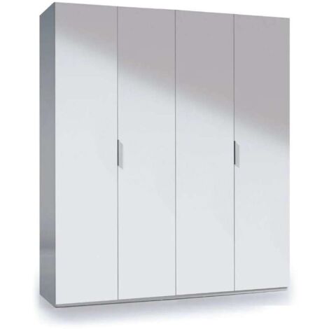 Armario 4 puertas abatibles acabado blanco. 200cm(alto). 180cm(ancho). 52cm(fondo).