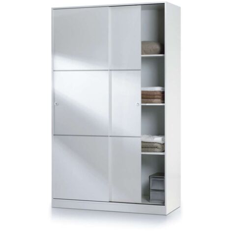 Armario ropero Alba puertas correderas acabado blanco 200 cm(alto)120 cm(ancho)50 cm(largo)