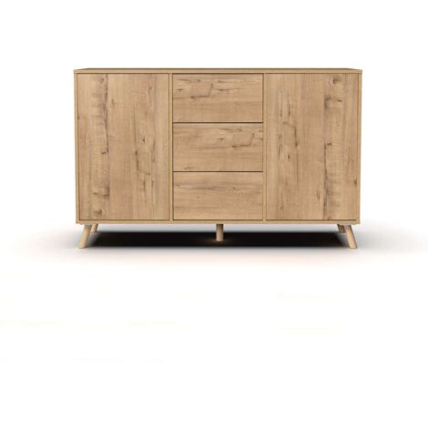 Aparador Oslo en acabado roble gold, 90cm(alto) 140cm(ancho) 40cm(largo) (1/5)