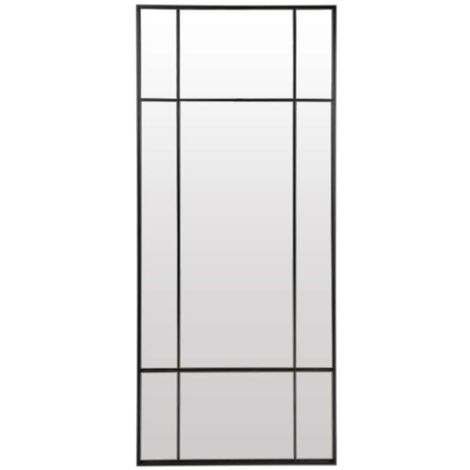 Espejo moderno tipo ventana Orlando acabado marco negro, 70cm(ancho) 170cm(altura) 3.5cm(fondo)
