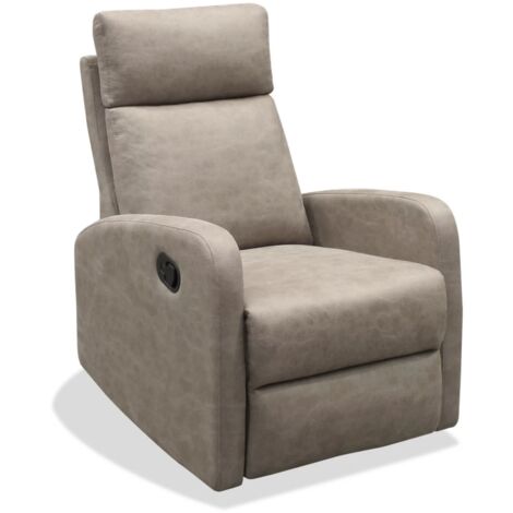 Sillón relax manual Giulia tapizado en tela cemento, 101cm(alto) 70cm(ancho) 80cm(fondo) (1/3)
