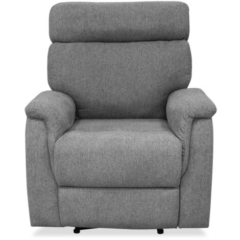 Sillón relax manual Texas tapizado gris, 82cm(Ancho) 96cm(Fondo