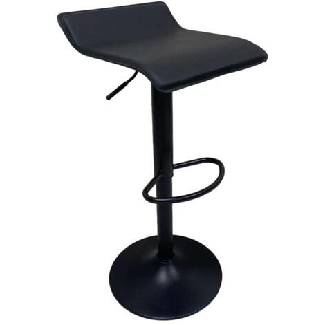 Pack de 2 taburetes regulables modelo Dalí tapizado en polipiel negro, 40cm(ancho ) 64-74cm(altura) 38cm(fondo) (1/2)