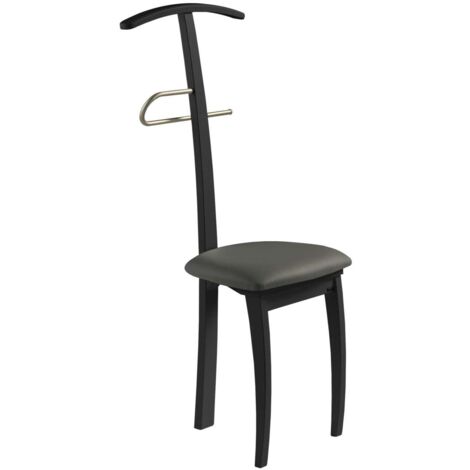 Galán 364 con asiento herrajes cromado satinado lacado en negro, 108 cm(alto)46 cm(ancho)44 cm(largo)