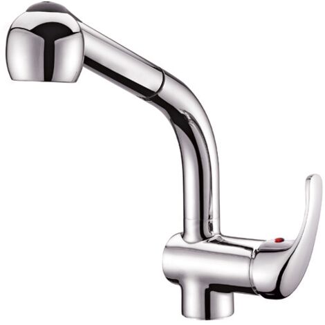Grifo Monomando Fregadero extraible Nora caño alto cromo. 26cm(alto) 25cm(largo).