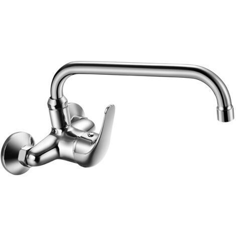 Grifo Monomando Fregadero Pared Caño largo Sonia-11 cromo. 16cm(alto) 33.5cm(largo).