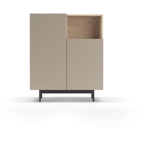 Mueble auxiliar modelo-602-1 acabado roble/arena, 110 cm (alto) x 90 cm (ancho) x 34 cm (prof.) (1/3)