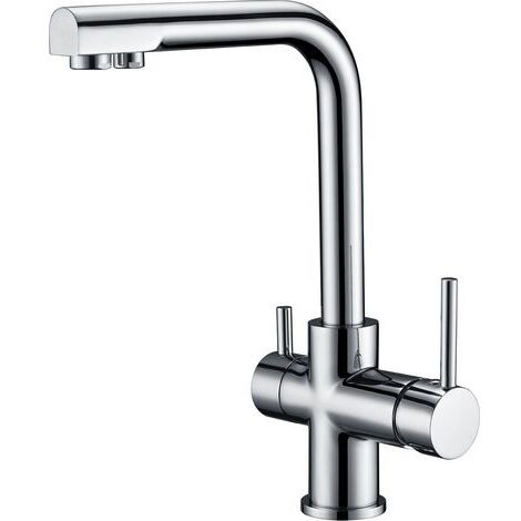 Grifo Monomando Fregadero Osmosis 3 Vías Cromo, 35.5cm(alto) 23cm(largo).
