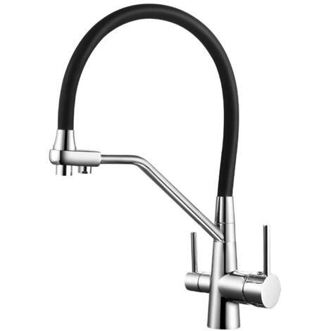 Grifo Monomando Fregadero Osmosis 3 Vías Nantes Extraible Cromo, 44cm(alto) 12cm(largo).