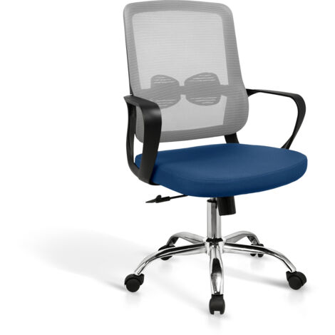 HISPANOHOGAR, silla de estudio con ruedas y altura regulable, modelo Mylo, en tela azul-gris (1/5)