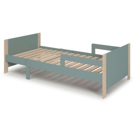 Cama juvenil extensible Amir acabado verde petroleo/cera blanca, 60cm(alto) 98.2m(ancho) 144.2/194.2cm(fondo) (1/5)
