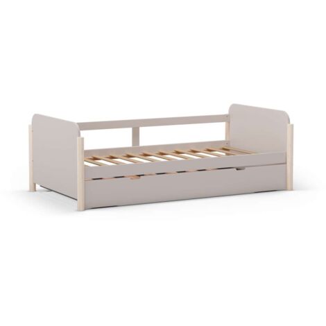 Cama nido juvenil Emma acabado crema/cera blanca, 68cm(alto) 198.5cm(ancho) 105cm(fondo)
