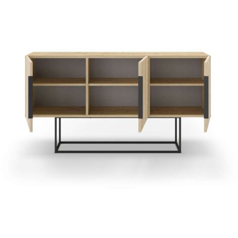 Aparador 3 puertas Tania acabado roble, 80cm(alto) 150cm(ancho) 40cm(largo)