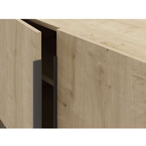 Aparador 3 puertas Tania acabado roble, 80cm(alto) 150cm(ancho) 40cm(largo)