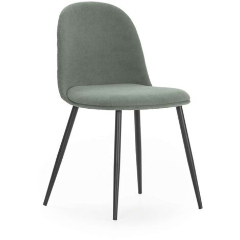 Pack de 4 sillas para cocina o comedor Dalila tapizado textil verde, 48/80cm(alto) 49.5cm(ancho) 52cm(fondo) (1/5)