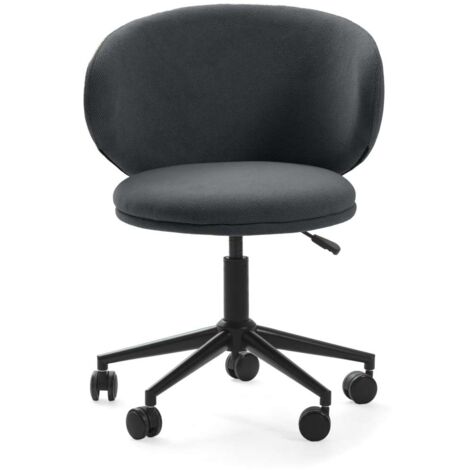 Sillón despacho giratorio elevable Rebeca acabado gris oscuro, 60.5m(ancho) 73.5/83cm(altura) 60.5cm(fondo) (1/4)