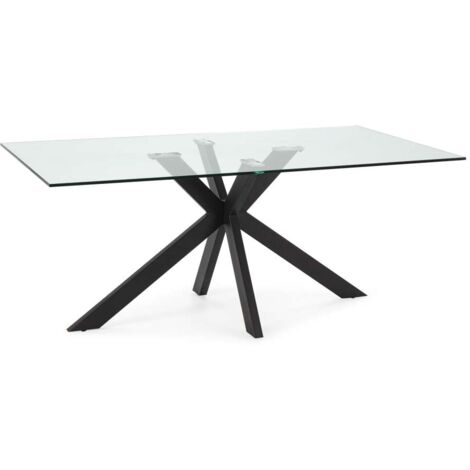 Mesa para comedor fija Md-Nora acabado negro, 180cm(ancho) 76cm(altura) 100cm(fondo).