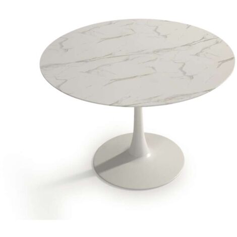 Mesa redonda modelo Adela acabado blanco, 75cm(alto) 110cm(ancho) 110cm(largo) (1/4)