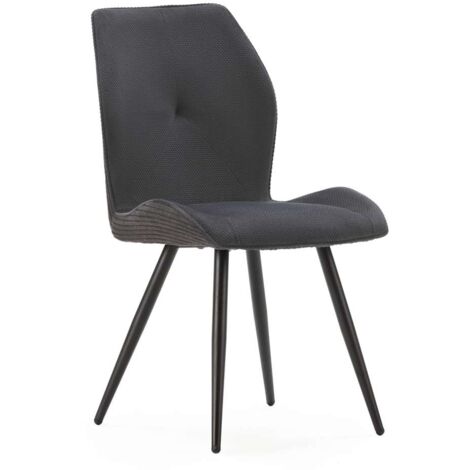 Pack de 2 sillas modelo Adara tapizado textil negro, 91cm(alto) 46cm(ancho) 62cm(largo) (1/5)