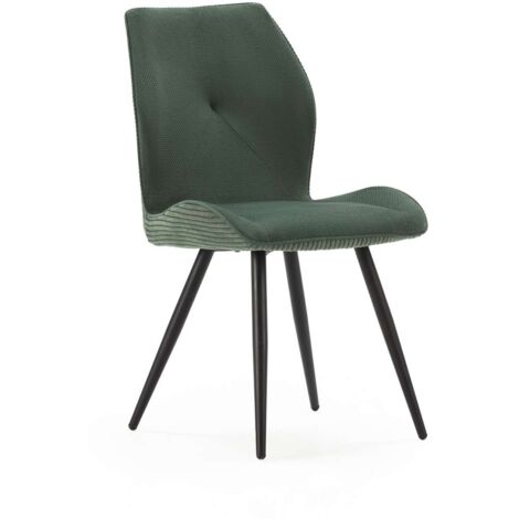 Pack de 2 sillas modelo Adara tapizado textil verde, 91cm(alto) 46cm(ancho) 62cm(largo) (1/5)
