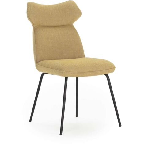 Pack de 2 sillas modelo Dimitri tapizado textil mostaza, 91cm(alto) 47cm(ancho) 64cm(largo) (1/5)
