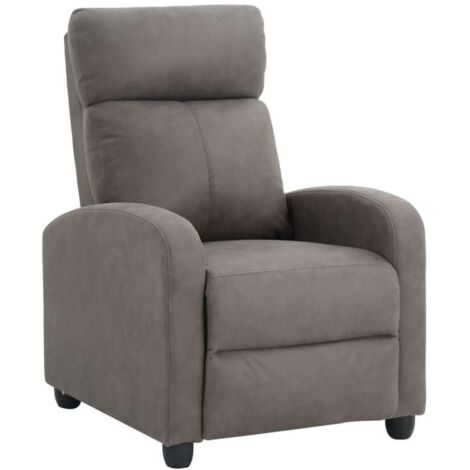 Sillón relax manual Martinica tapizado en tela gris. 100cm(alto) 67cm(ancho) 84cm(fondo) (1/4)