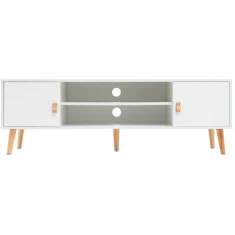 Mueble para televisión Md-Fiano 2 puertas acabado blanco, 140cm(ancho) 45cm(altura) 39.5cm(fondo). (1/5)