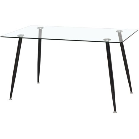 Mesa para cocina, comedor fija Md-Peter patas acero negro, 120cm(ancho) 75cm(altura) 70cm(fondo). (1/2)