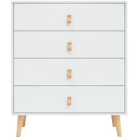 Cómoda Tiano con 4 cajones en blanco. 94cm(alto) 80cm(ancho) 39.5cm(fondo)
